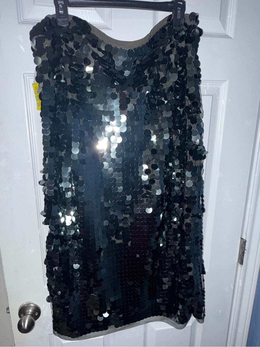 Black Sequin Midi Skirt - Sleek Party Skirt
